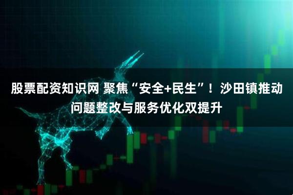 股票配资知识网 聚焦“安全+民生”！沙田镇推动问题整改与服务优化双提升
